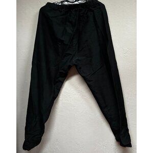 UC Under Construction Elastic Waist Straight Leg Pull-On Silk Pants Black Large